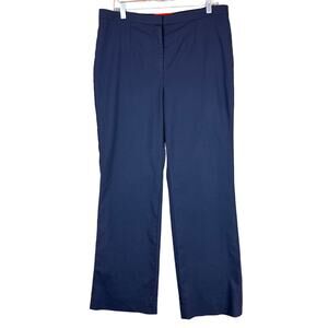 Zac Posen Womens Pants Blue Z Spoke Straight Leg Pleated Designer Career 12